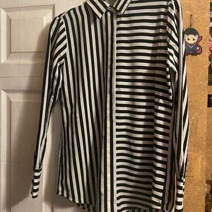 Black and White Striped Women’s Blouse